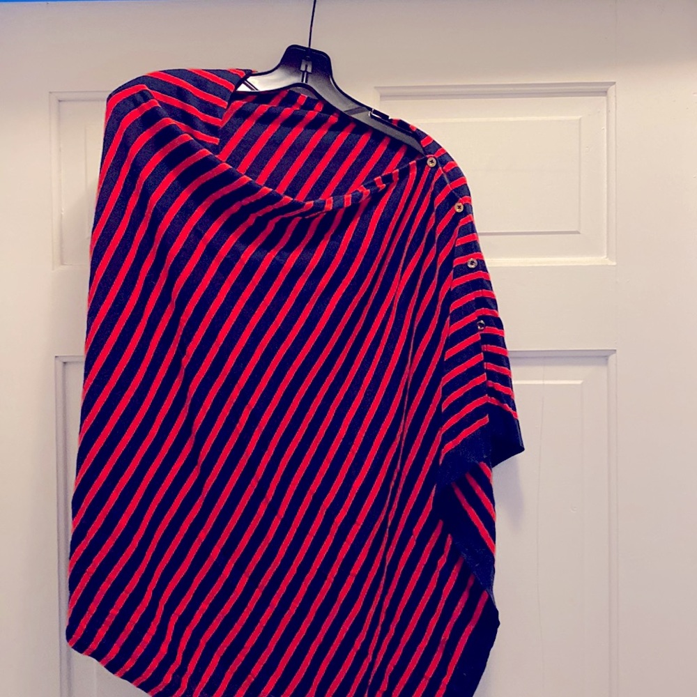 Lily navy and pink poncho